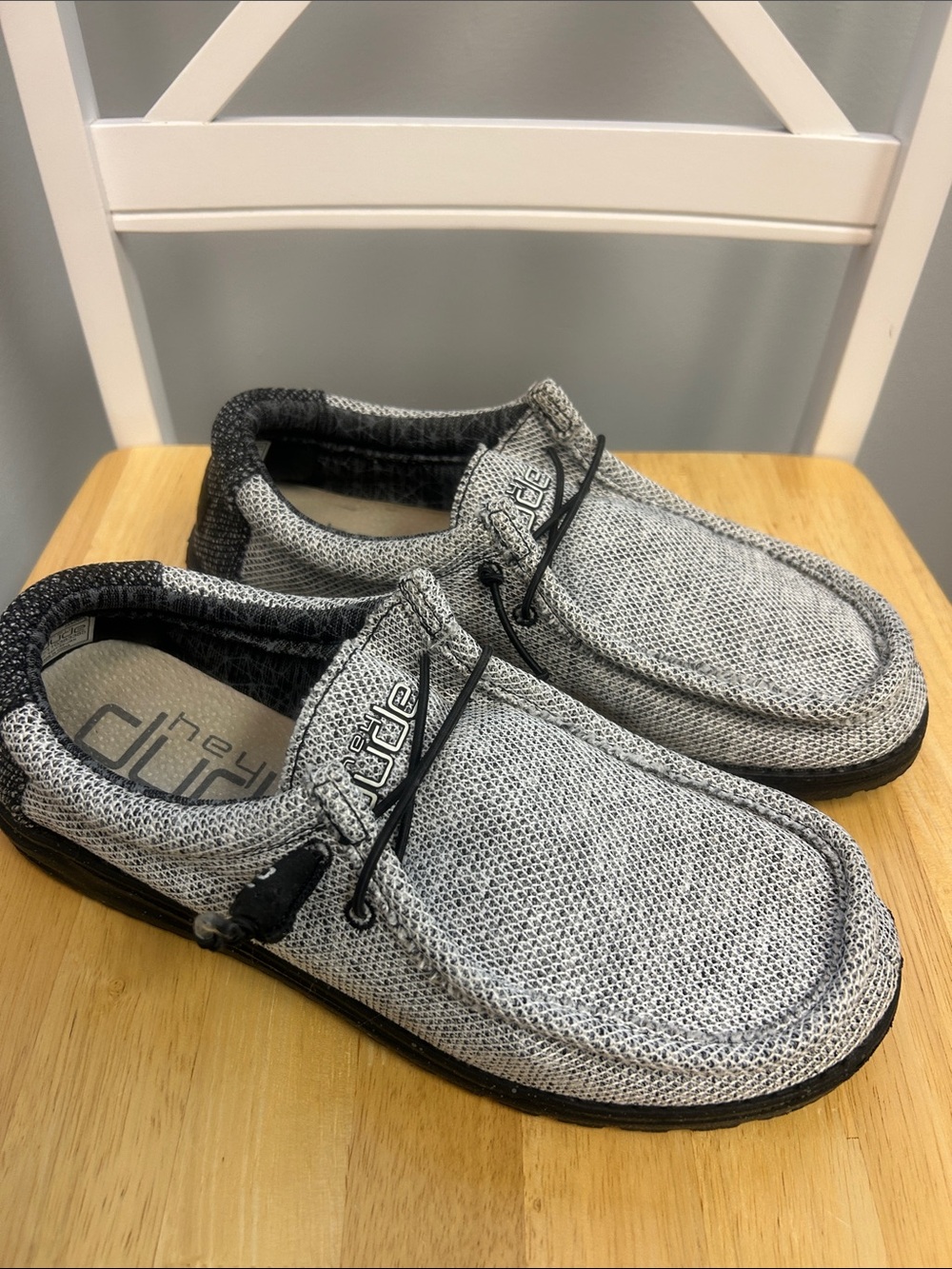 Hey Dude Men’s Wally Stretch Sox Loafers Dark Web Shoes Size 9